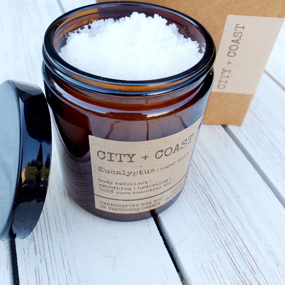 NWT | CITY + COAST Eucalyptus Sugar Body Scrub 100% Pure Essential Oil Saje